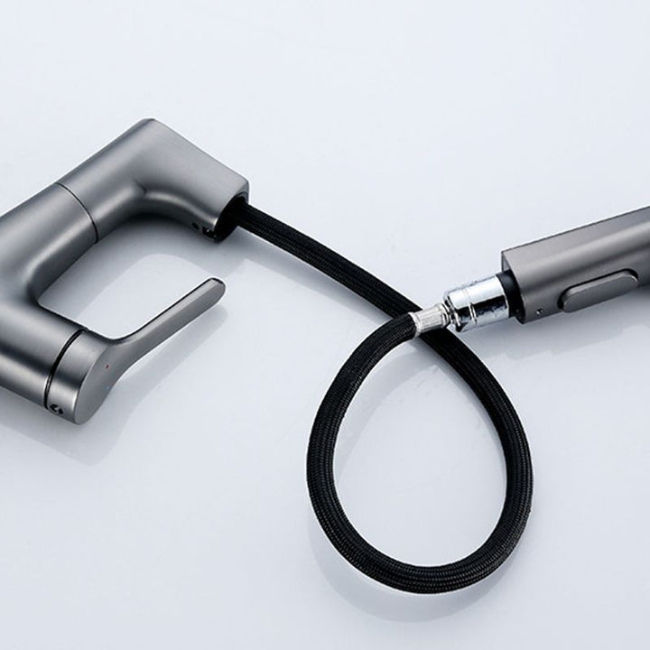 Lisslune | Contemporary Style Center Sink Faucets Lever Handles Faucets for Bathroom