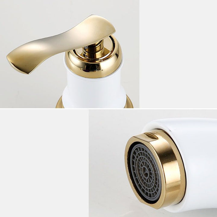 Lisslune | Modern Vessel Faucet Metal Lever Handles Low Arc Vessel Faucet for Home