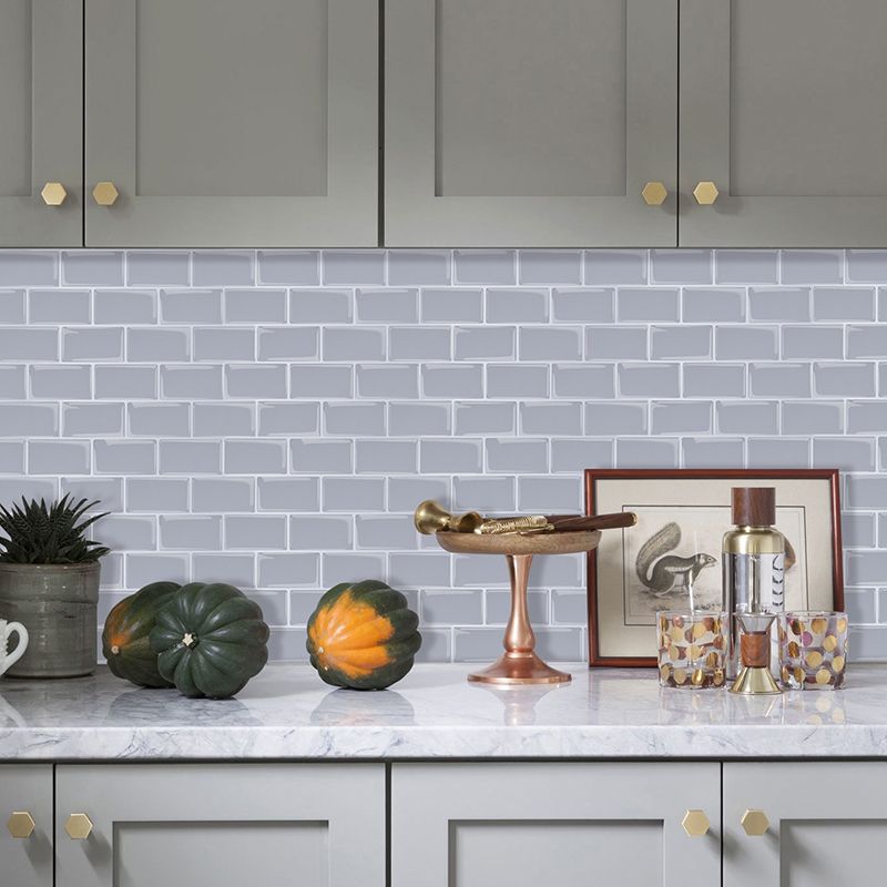 Lisslune | Solid Peel & Stick Subway Tile Scratch Resistant PVC Rectangle Peel and Stick Wall Tile