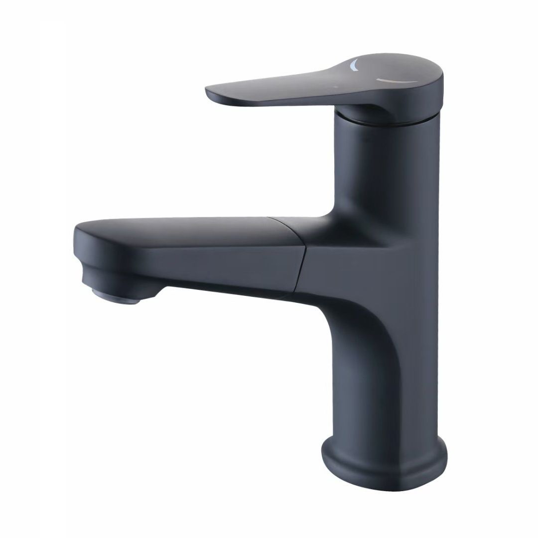 Lisslune | Round Modern Sink Faucet with Pull-Out Single-Hole Basin Faucet