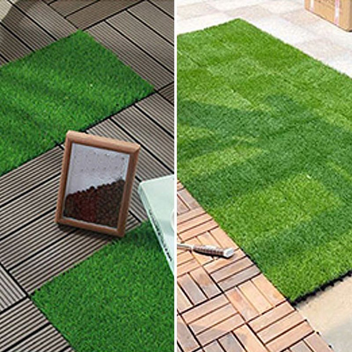 Lisslune | Outdoor Deck tiles with striped detail composite snap parts wood deck tiles