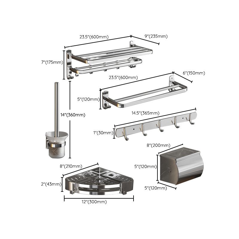 Lisslune | Modern Bathroom Accessory Set Paper Holder Bathroom Shelf Stainless Steel Bathroom Hardware