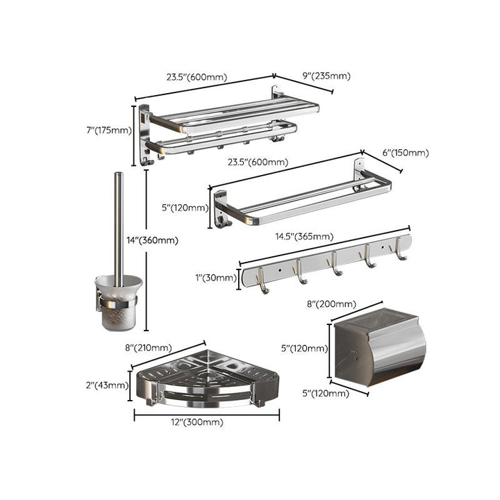 Lisslune | Modern Bathroom Accessory Set Paper Holder Bathroom Shelf Stainless Steel Bathroom Hardware