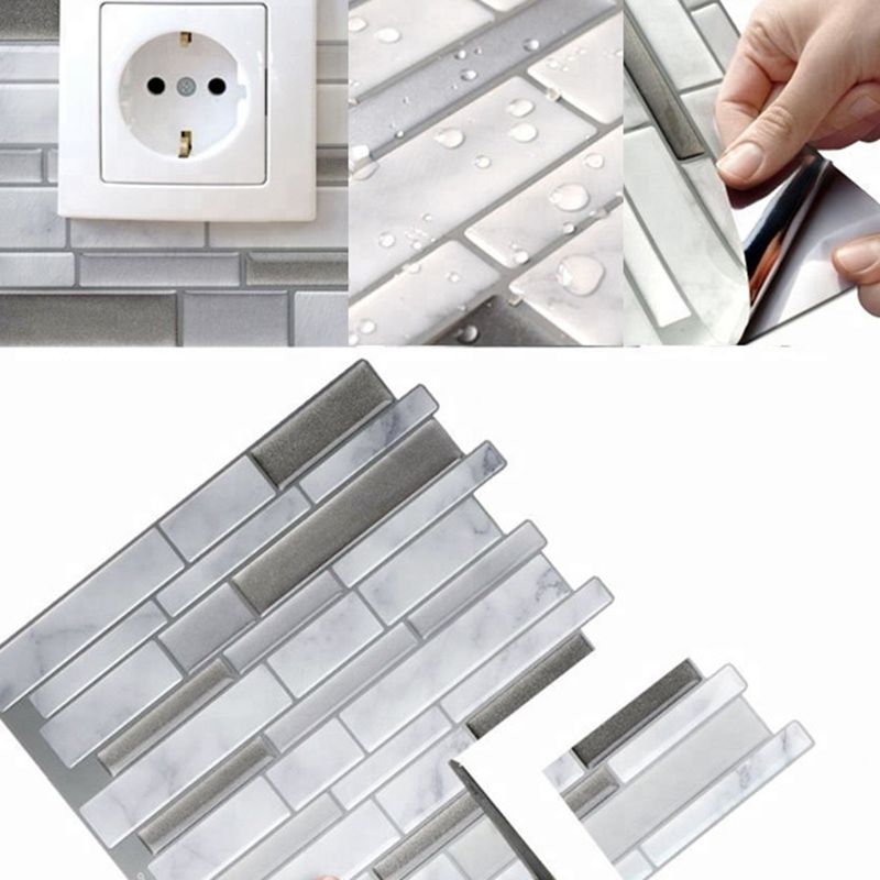 Lisslune | Floor and wall tile kitchen brick look for peeling and sticking waterproof wall tile