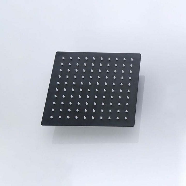 Lisslune | Black Square Fixed Shower Head Modern Style Wall Mounted Shower Head