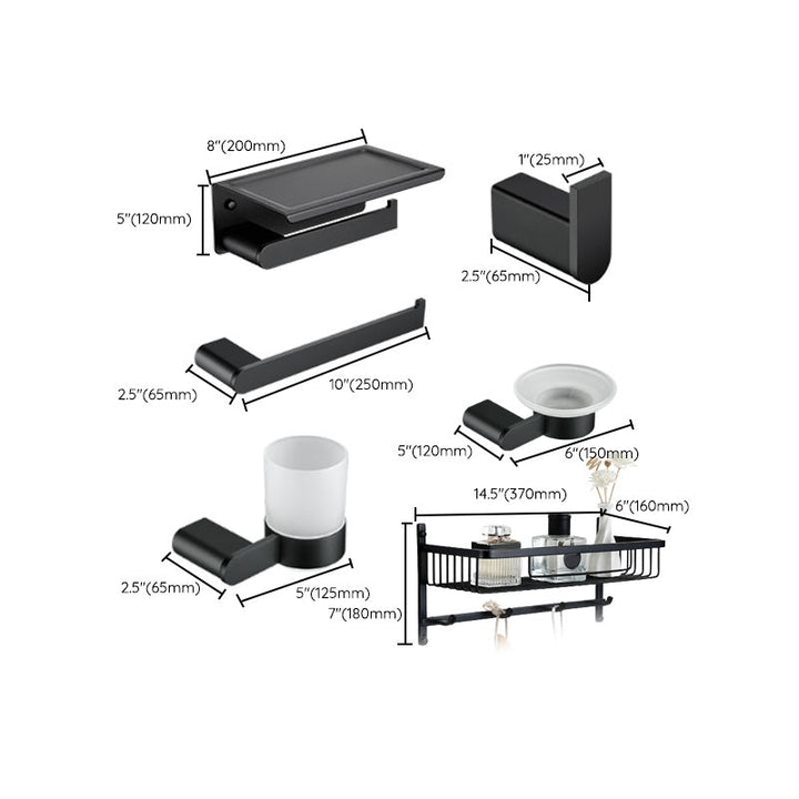 Lisslune | Contemporary bathroom accessory single item or in set made of black metal