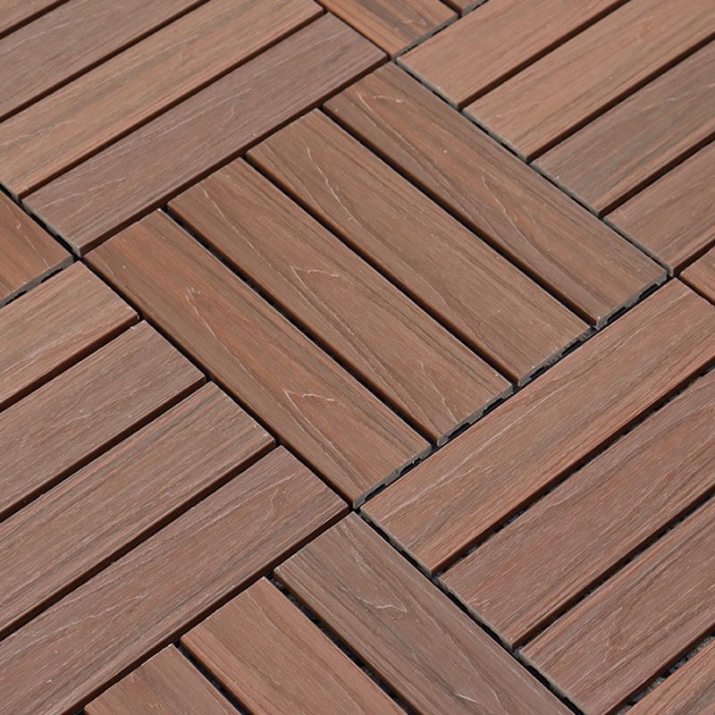 Lisslune | 12" X 12" 4-Slat Square PVC Floor Tiles Snap-Fit Installation Floor Tiles