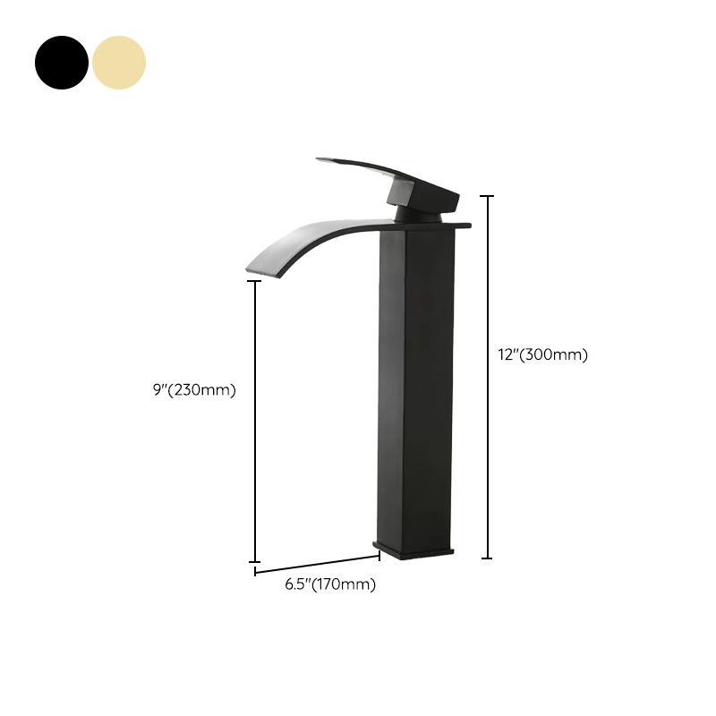 Lisslune | Modern Waterfall Spout Sink Faucet with LED Brass Sink Faucet