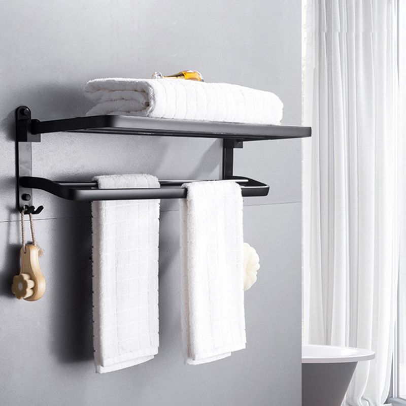 Lisslune | Contemporary 8-piece Bathroom Accessory Set Matte Black Bathroom Shelf/Paper Holder/Towel Hook