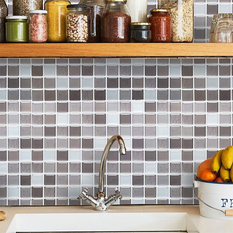 Lisslune | Plastic Peel & Stick Mosaic Tile Waterproof Peel & Stick Mosaic Tile with Square Shape