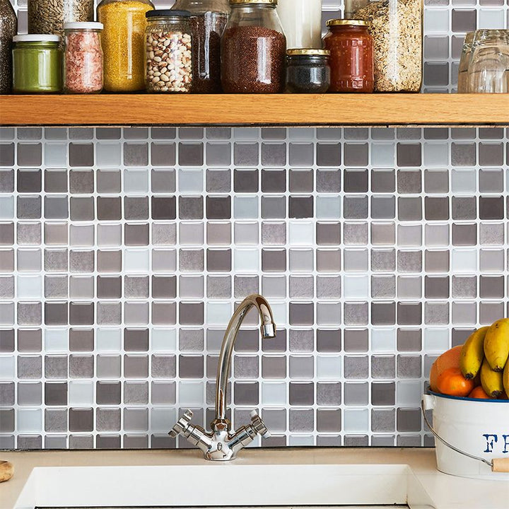 Lisslune | Plastic Peel & Stick Mosaic Tile Waterproof Peel & Stick Mosaic Tile with Square Shape