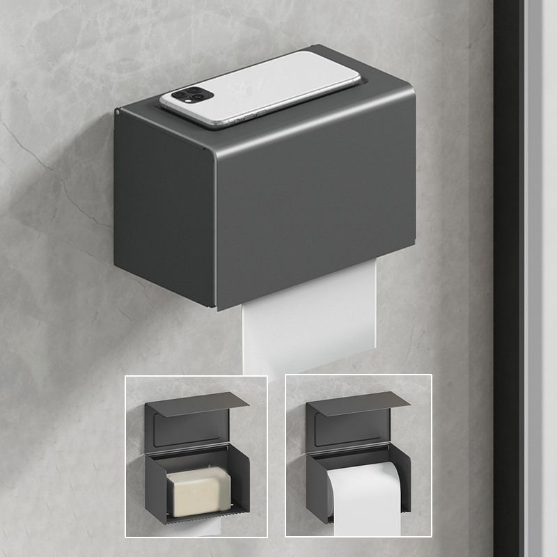 Lisslune | Modernism Aluminum Bathroom Accessory Set Gray Metal Bathroom Set with Towel Holder/Bath Shelf
