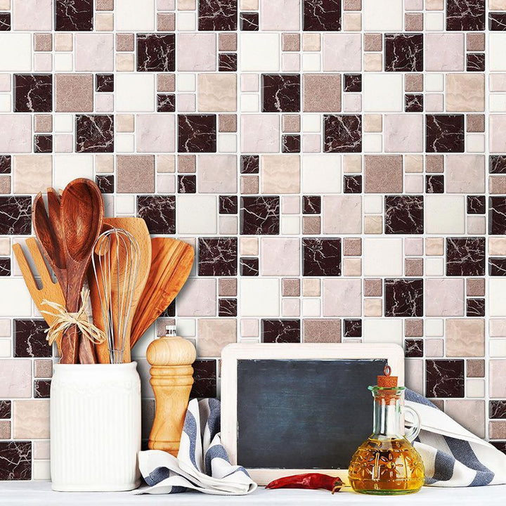Lisslune | Pattern Matte Color Stone Peel and Stick Mosaic Tile Peel and Stick Tile Set of 2