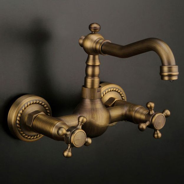 Lisslune | Traditional Wall-Mounted Copper Clawfoot Bathtub Faucet Trim Low Arc Clawfoot Bathtub Faucet