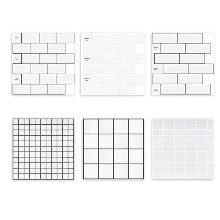 Lisslune | Plastic Peel and Stick Wall Tiles 3D Square Peel and Stick Backing