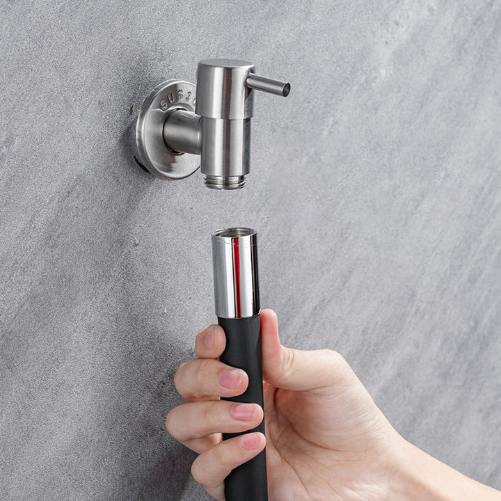 Lisslune | Contemporary wall-mounted bathroom faucet with lever handles made of stainless steel