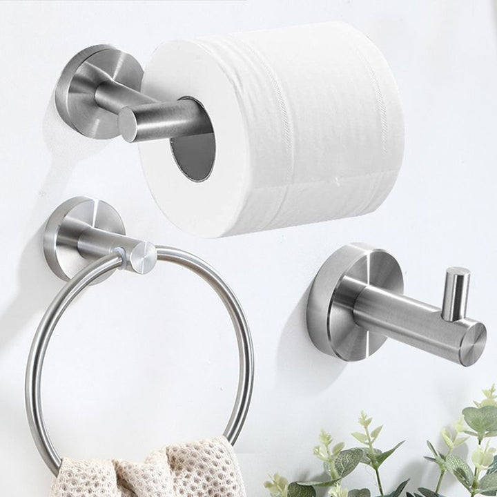 Lisslune | Stainless Steel Bathroom Set 3-piece Modern Style Simple Bathroom Accessory Set
