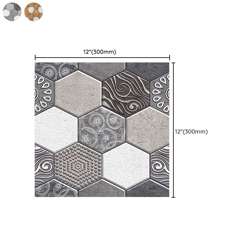 Lisslune | Hexagonal Tile - Peel & Stick Plastic Stain Resistant Peel and Stick Mosaic Tile 5-Pack