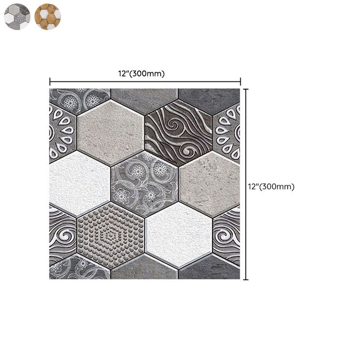 Lisslune | Hexagonal Tile - Peel & Stick Plastic Stain Resistant Peel and Stick Mosaic Tile 5-Pack