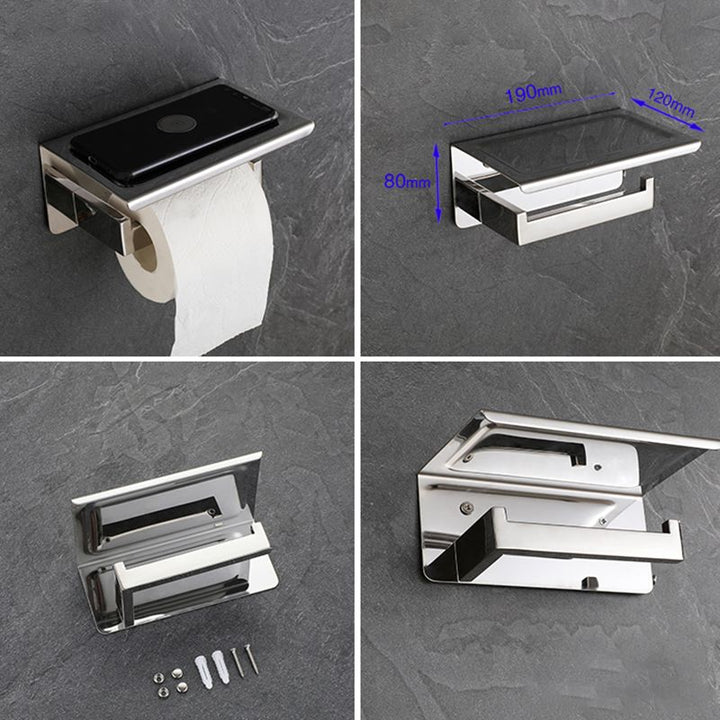 Lisslune | Modern Bathroom Element Set Paper Holder Gray Towel Bar Bathroom Accessory Set