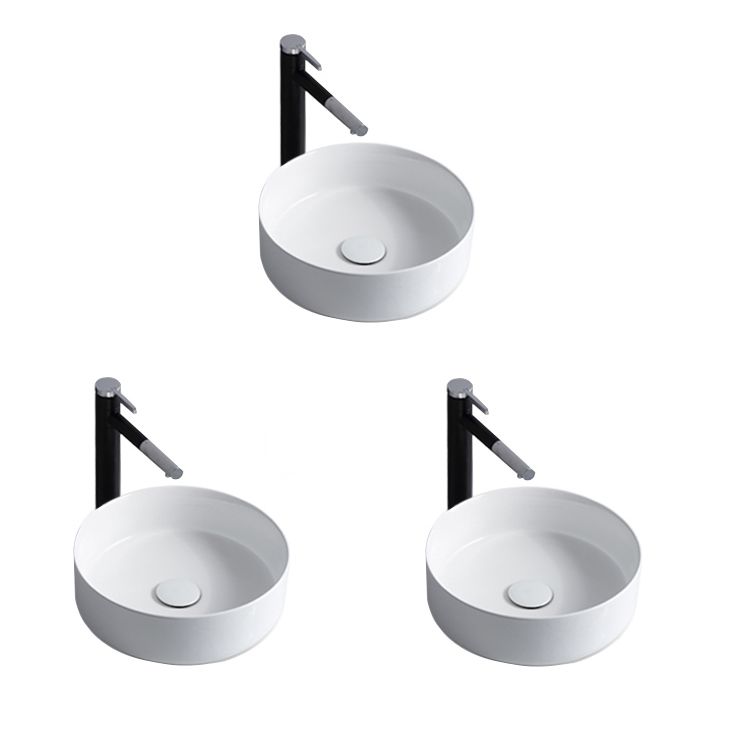 Lisslune | Modern Sink Porcelain Solid Color Round Sink