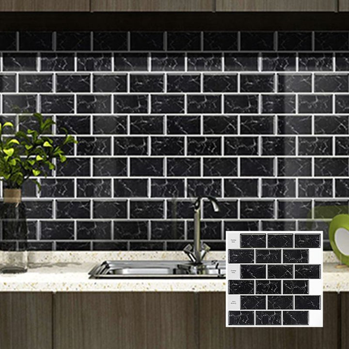 Lisslune | Peel & Stick Subway Tiles Plastic Stain Resistant Peel & Stick Subway Tiles 5-Pack