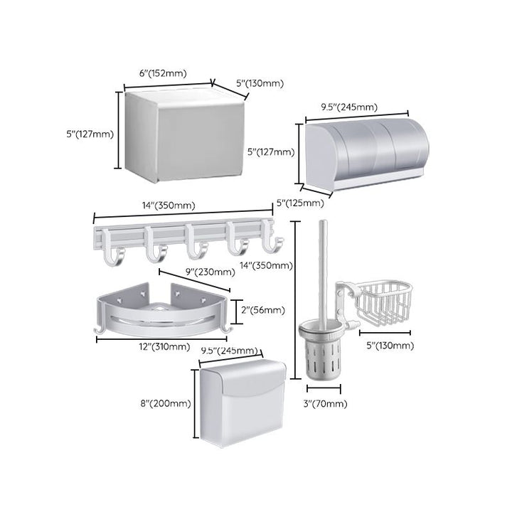 Lisslune | Modern Bathroom Accessories Hardware Set Silver Bathroom Accessories Kit