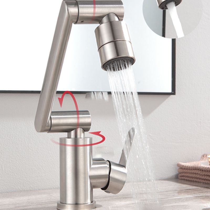 Lisslune | Swivel spout bathroom faucet single hole sink faucet with lever handle