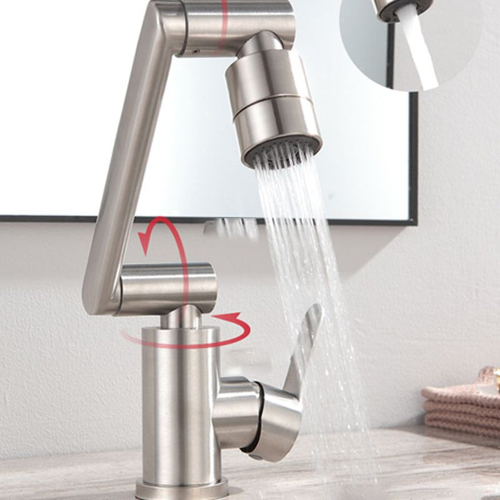 Lisslune | Swivel spout bathroom faucet single hole sink faucet with lever handle