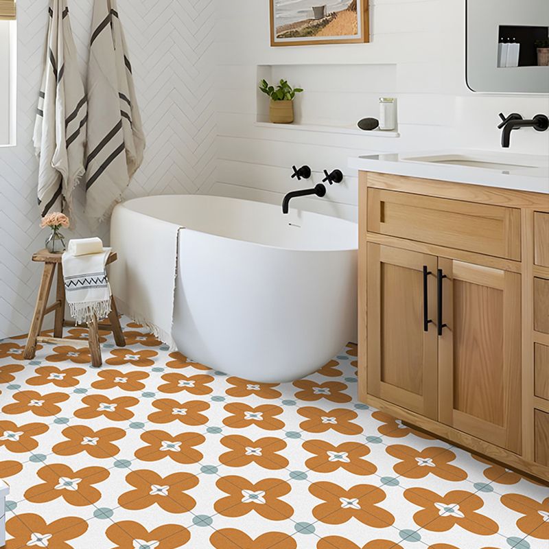 Lisslune | Square Inner Layer Vinyl Flooring Floral Pattern Peel and Stick Waterproof Vinyl Flooring