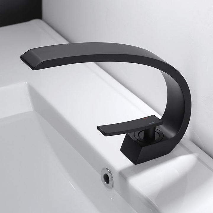 Lisslune | Waterfall Spout Widespread Sink Faucet Modern Lever Handles Sink Faucet