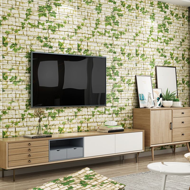 Lisslune | Industrial Wall Panel 3D Brick Wall Panels Waterproof Stickers Wall Tiles Set of 10