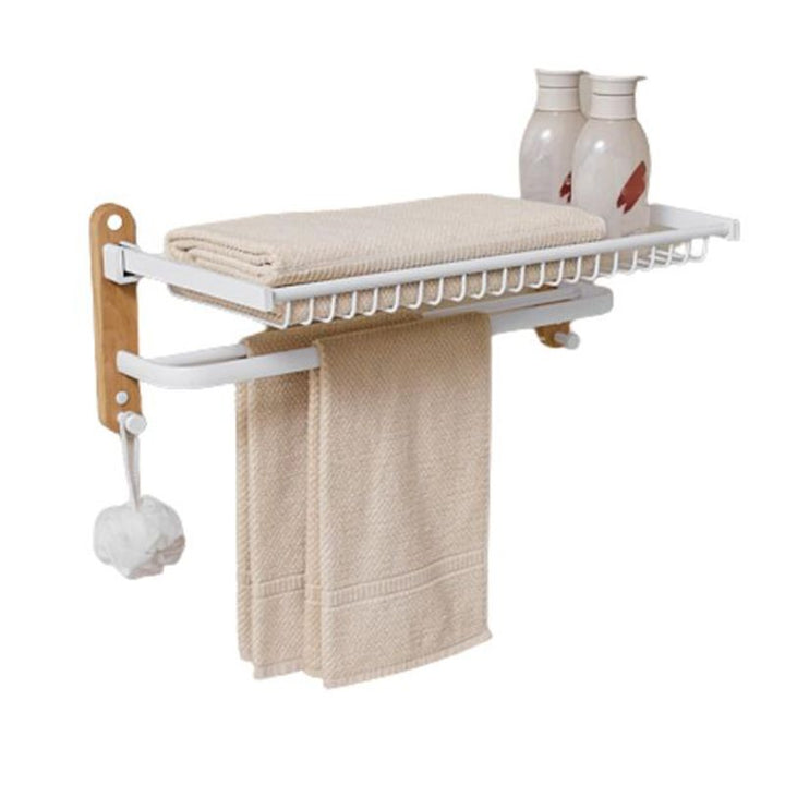 Lisslune | Aluminium and Wood Bath Accessories Set White Bathroom Accessories Kit