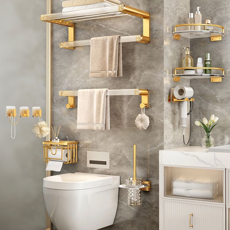 Lisslune | Modern Golden Bathroom Accessories Single Piece or in Set with Bathroom Shelf