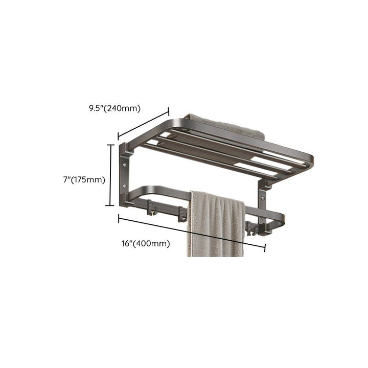 Lisslune | Modern Bathroom Accessory Set Gray Towel Bar Bathroom Shelf Bathroom Hardware