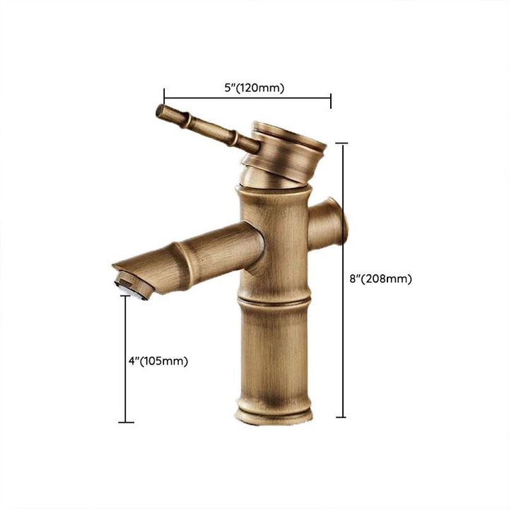 Lisslune | Brass Country Basin Faucet Single Hole Sink Faucet for Bathroom