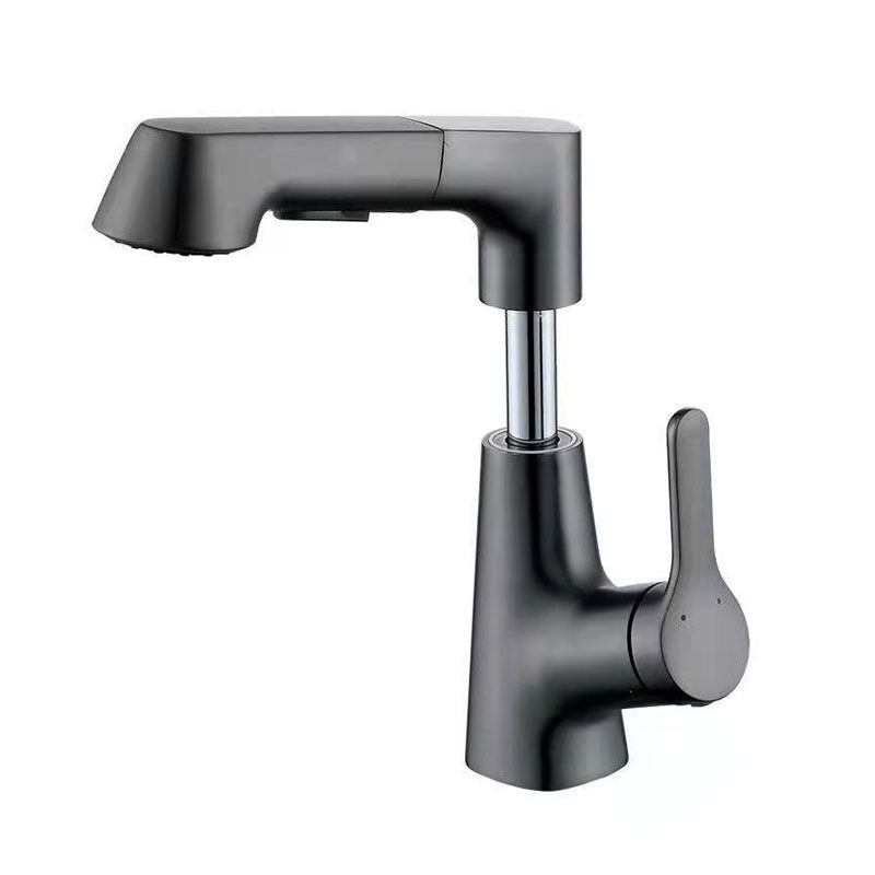 Lisslune | Modern Sink Faucet Lever Handle Copper Low Arc Pull-down Sink Faucet