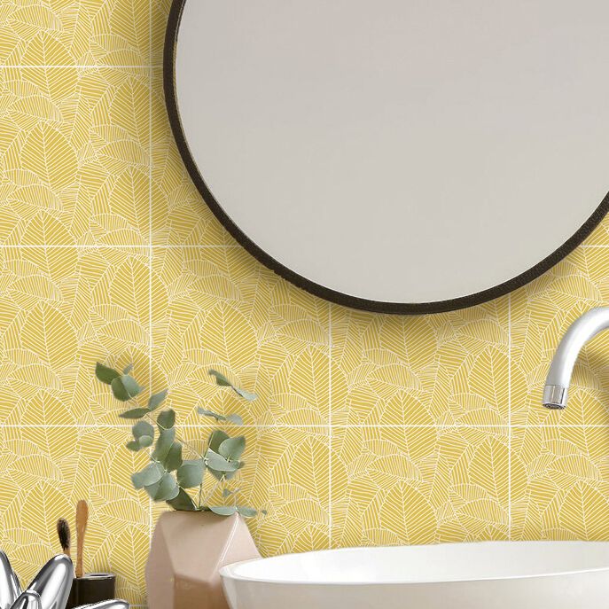 Lisslune | Square Tile Peel and Stick Tile PVC Kitchen and Bathroom Backsplash Peel and Stick Tiles