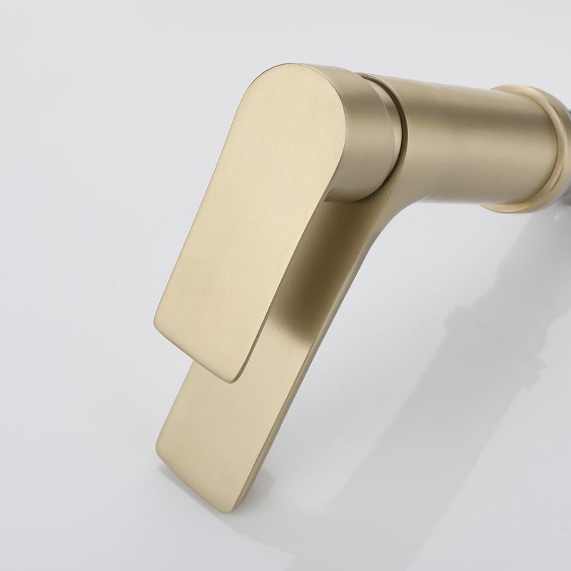Lisslune | Modern Brass Sink Faucet Single Hole Bathroom Faucet Lever Handle Tap