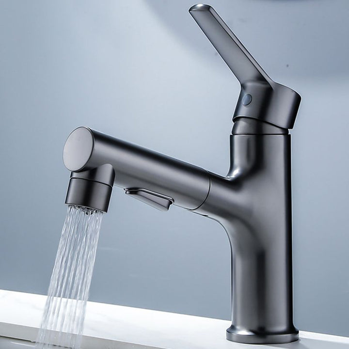 Lisslune | Modern Sink Faucet Solid Copper Centered Lavabo Faucet for Bathroom