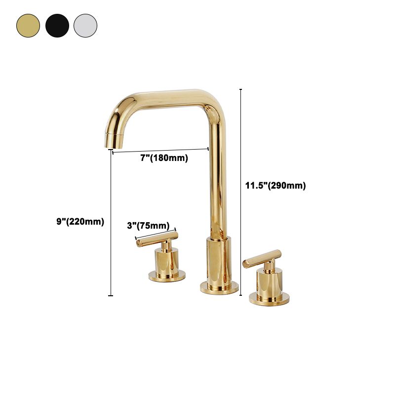 Lisslune | Modern 2-Handle Bathroom Sink Faucet 3-Hole Widespread Bathroom Faucet