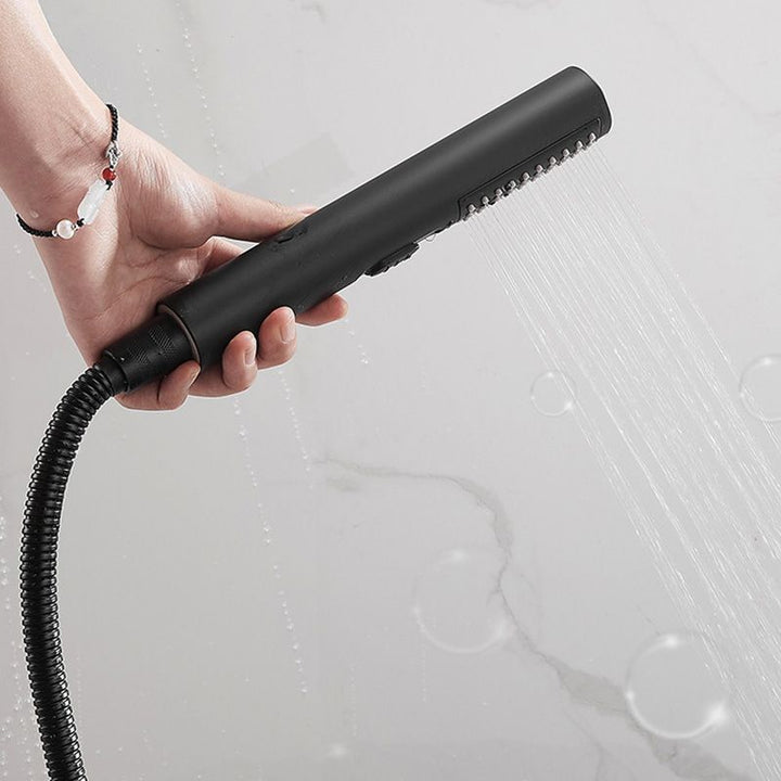 Lisslune | Modern Bath Rim Piece Single Handle Wall Mounted Bathtub Faucet with Hand Shower