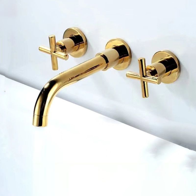 Lisslune | Modern 1 or 2 Handle Bathroom Sink Faucet Round Wall Mounted Bathroom Faucet.
