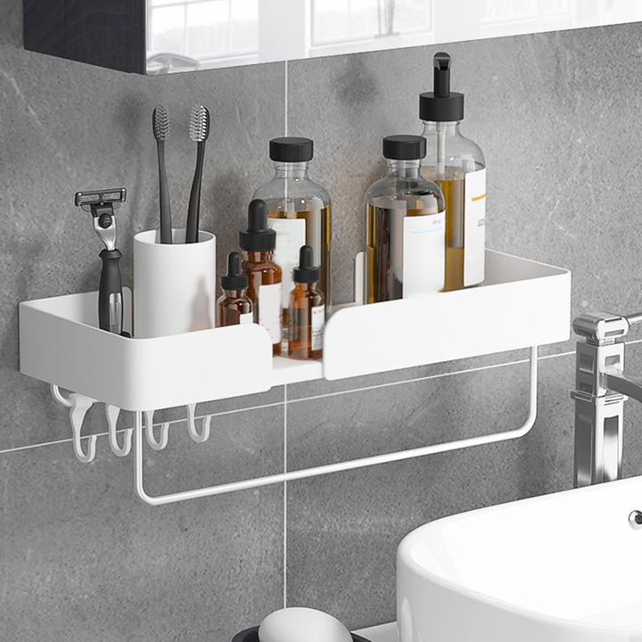 Lisslune | White Bathroom Set Modern 1/2/3 - Pieces Stainless Steel Bathroom Shelf