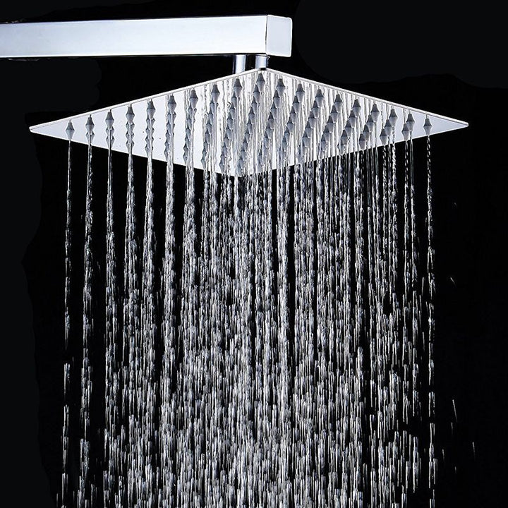 Lisslune | Contemporary Shower Combo Fixed Shower Head Stainless Steel Wall Mounted Square Shower Head