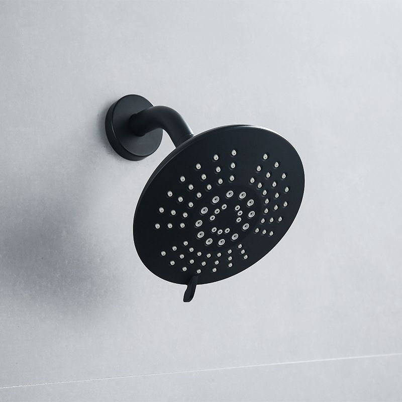 Lisslune | Round Fest Shower Head Matte Black 5 Spray Patterns Wall Mounted Shower Head