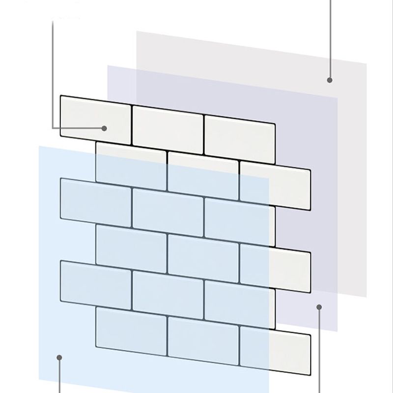 Lisslune | White subway tile Waterproof PVC Peel & Stick tile for backsplash wall