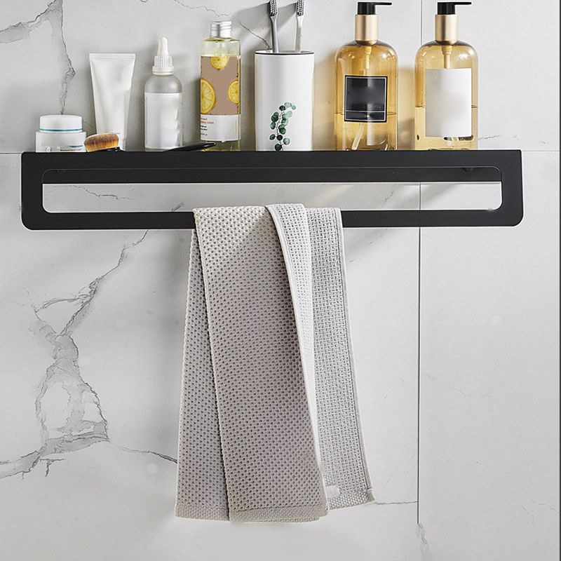 Lisslune | 7-piece bathroom hardware set matte black/gray with bath shelf/towel holder/bath towel hooks