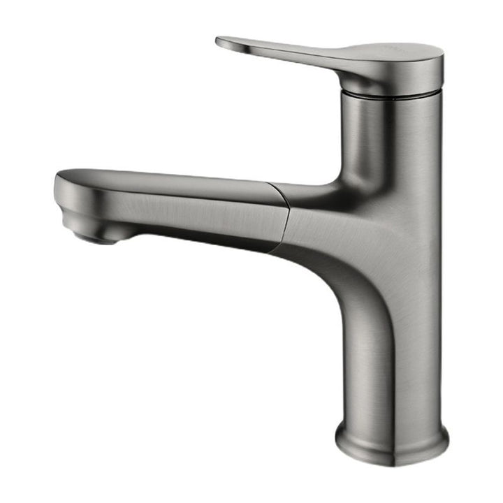 Lisslune | Round Modern Sink Faucet with Pull-Out Single-Hole Basin Faucet