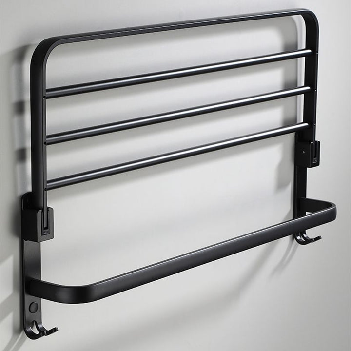 Lisslune | Contemporary Bathroom Accessory Set Black Surface Bathrobe Hook/Towel Ring Bar